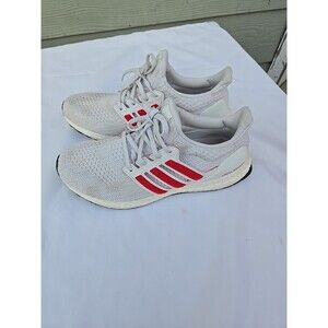Adidas UltraBoost White Red Boost Running Shoes Men’s Size 9.5 Sneakers